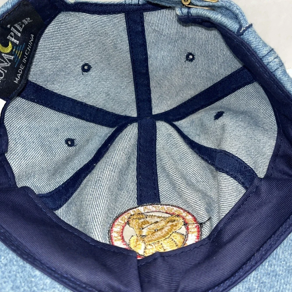 Vintage Luna Pier The Great American Teddy Bear Denim Adjustable Cap‎ Hat